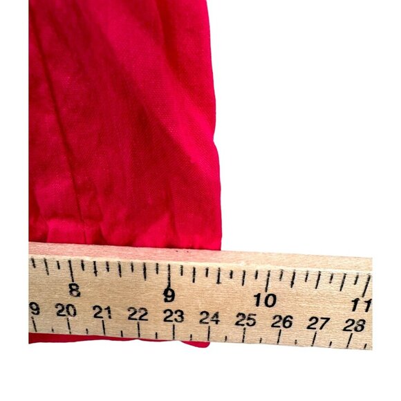 Cartonnier Anthropologie Linen Crop Wide-Leg Pant Mid Rise Pull-On Pink Sz S - Picture 8 of 12